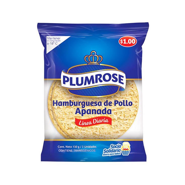 Hamburgesa De Pollo Apanada Plumrose 130 Gr