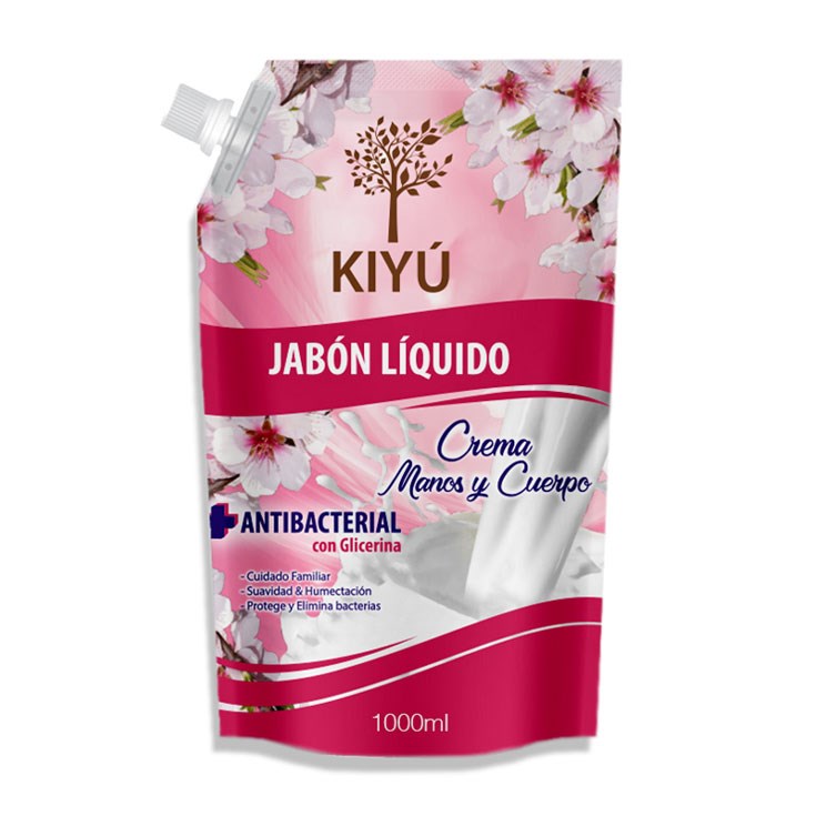 Jabón Líquido Antibacterial Crema Kiyú Doy Pack