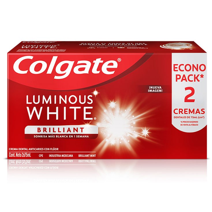 Pack X 2 Luminous White Crema Dental Colgate