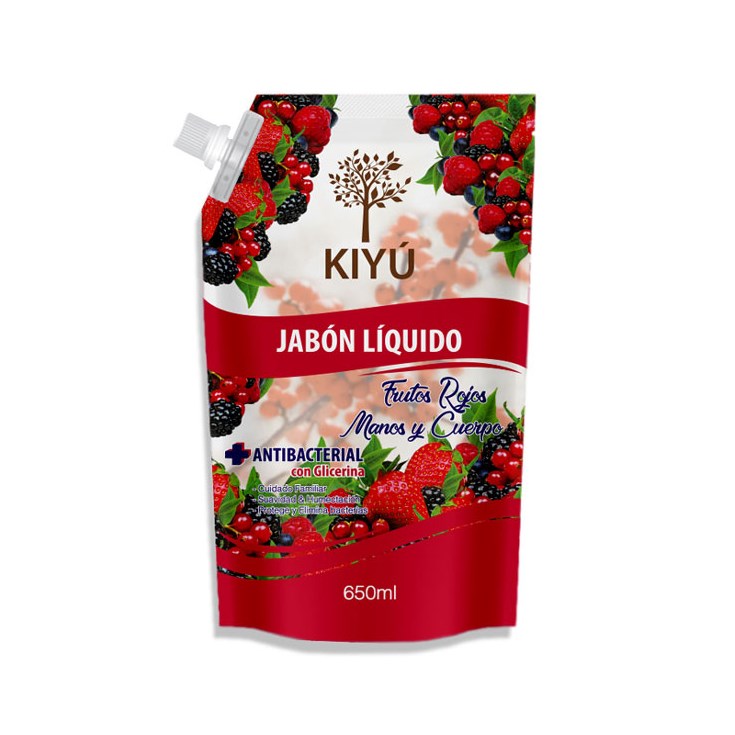 Jabón Líquido Frutos Rojos Kiyú Doy Pack 650