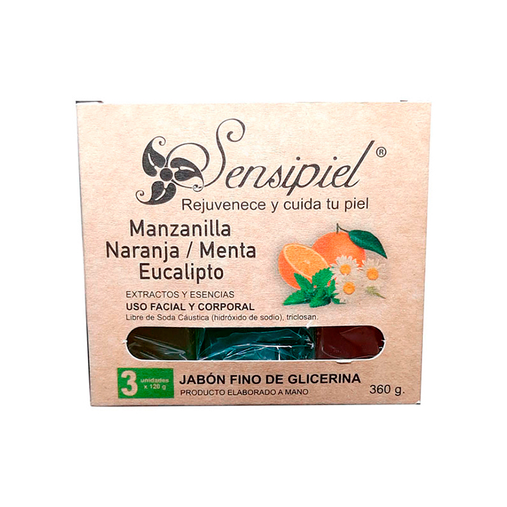 Tripack Jabón Glicerina Manzanilla Sensipiel