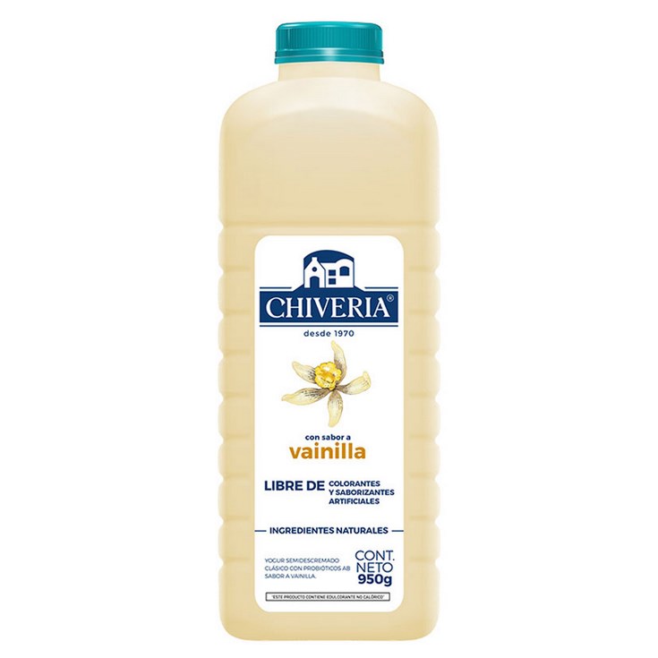 Yogurt Semidescremado Vainilla Chiveria 950 Ml