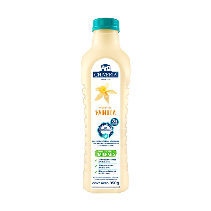 Yogurt Semidescremado Vainilla Chiveria 950 Ml