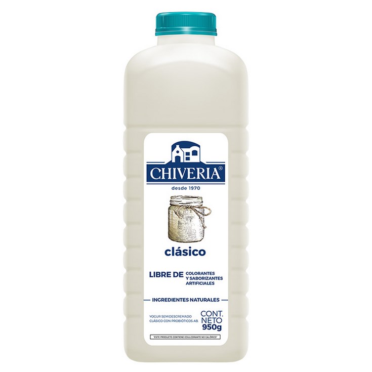 Yogurt Semidescremado Clásico Chiveria 950 Ml