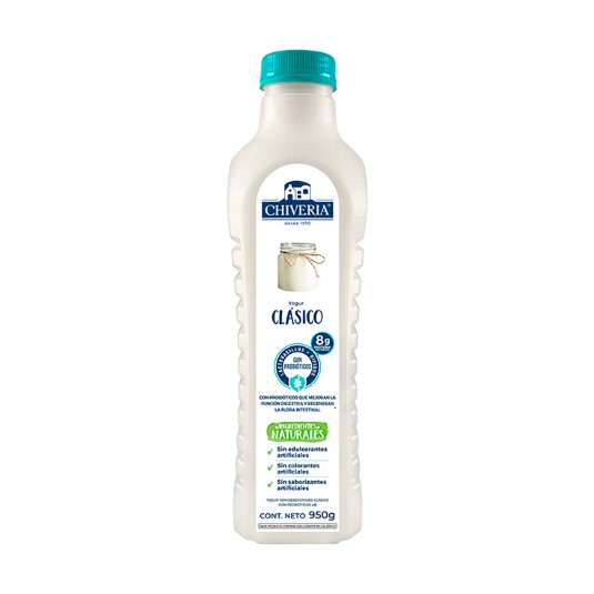 Yogurt Semidescremado Clásico Chiveria 950 Ml