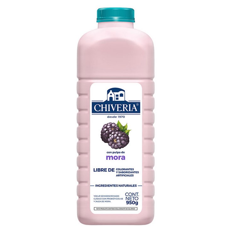 Yogurt Semidescremado Mora Chiveria 950 Ml