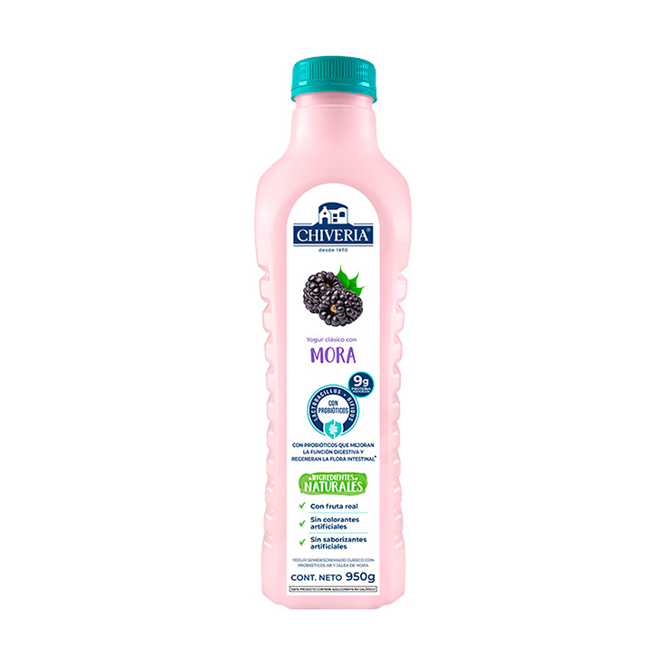 Yogurt Semidescremado Mora Chiveria 950 Ml