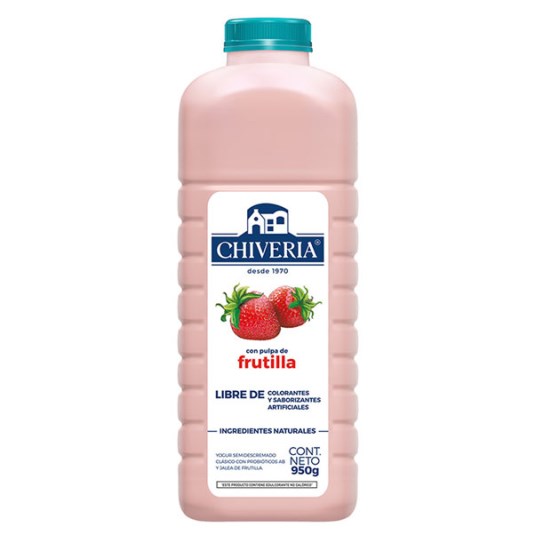 Yogurt Semidescremado Frutilla Chiveria 950 Ml
