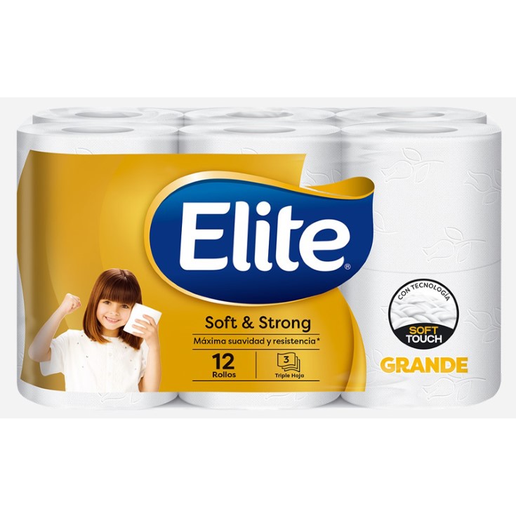 Papel Higiénico Elite Soft&Strong Grande 12 Uni 