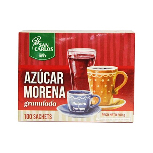 Azúcar Morena San Carlos 100 Sticks 500 Gr