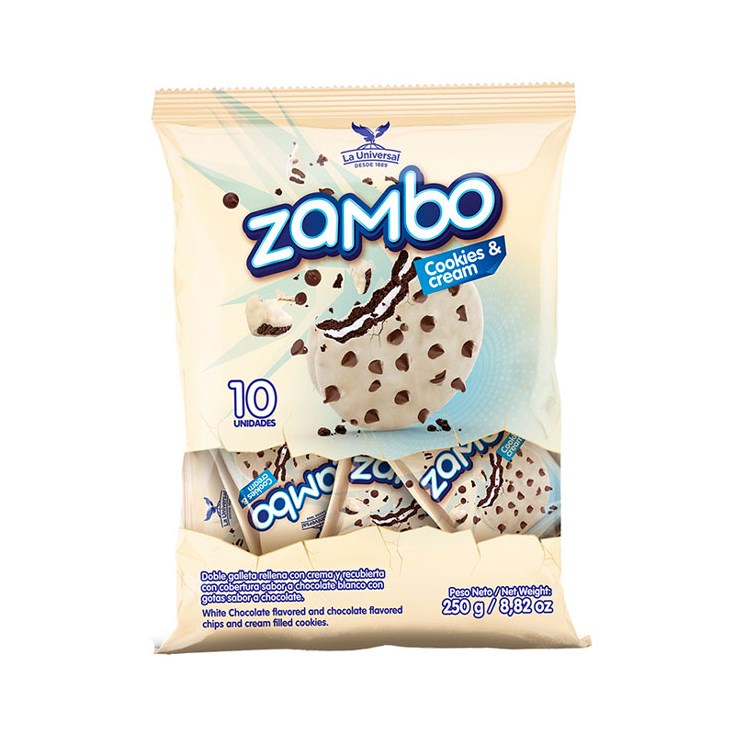 Galleta Recubierta Chocolate Zambo Cookies & Cream