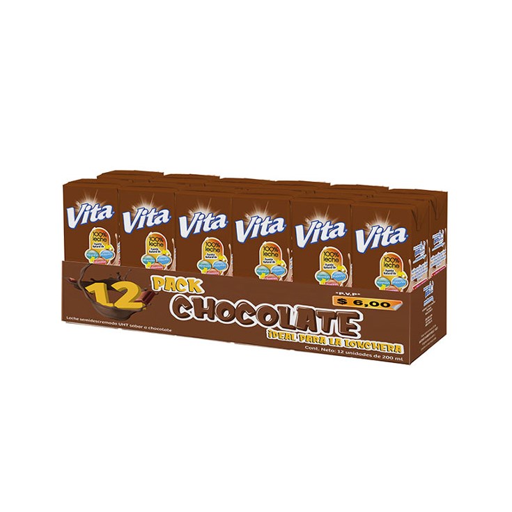 Leche Vita Sabor Chocolate x12 Un. 200 Ml. C/U