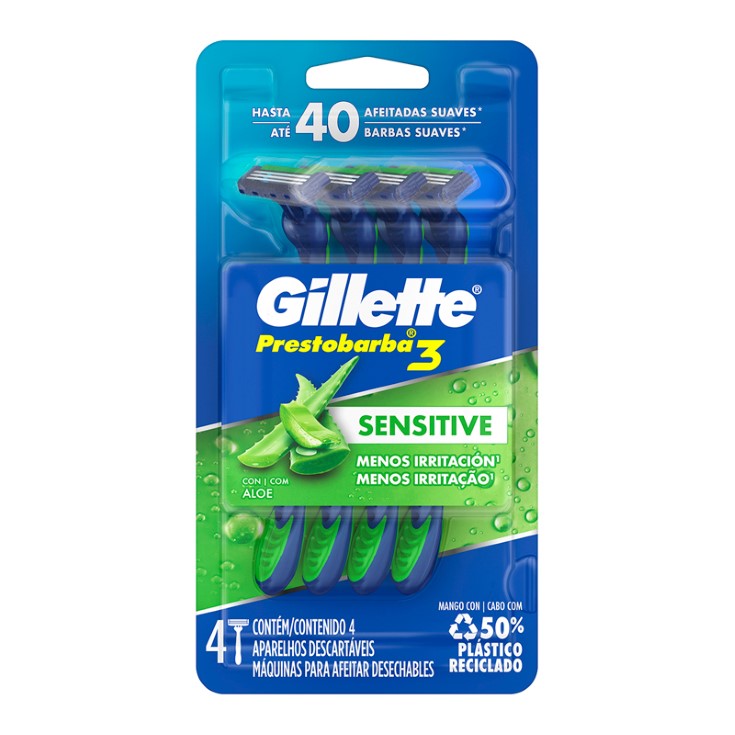 Pack X 4 Afeitadora Desechable Gillette Prest