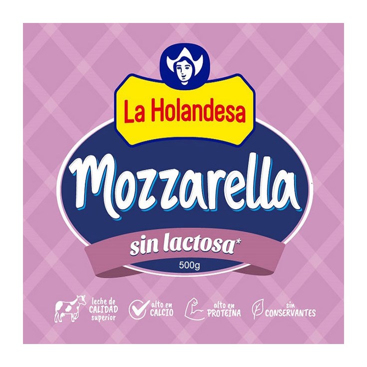 Queso Mozzarella Bajo Lactosa La Holandesa 50 Gr.