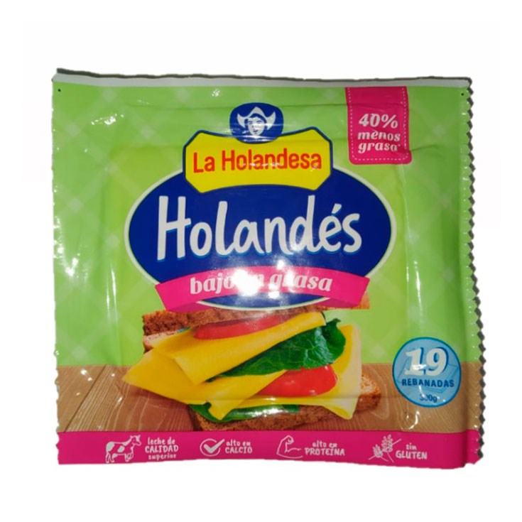 Queso Holandes Rebanado La Holandesa Bajo En Grasa 300 Gr.