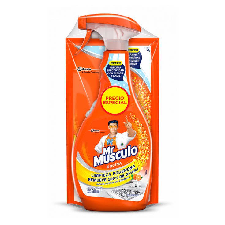 Antigrasa Naranja Mr.Musculo 500 Ml + Doy Pack Gratis