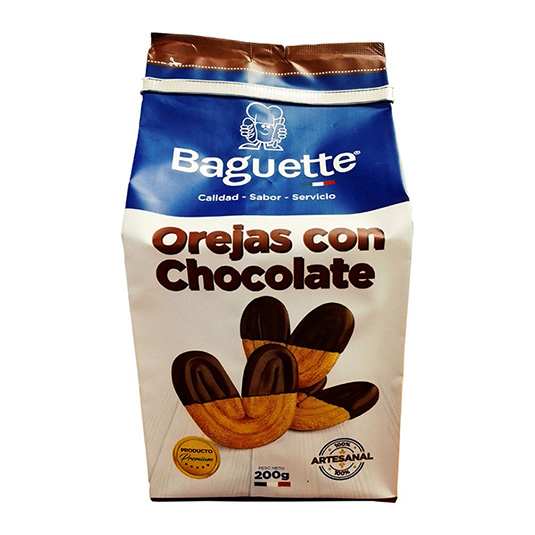 Labaguetteria orejas con chocolate 200 gr.