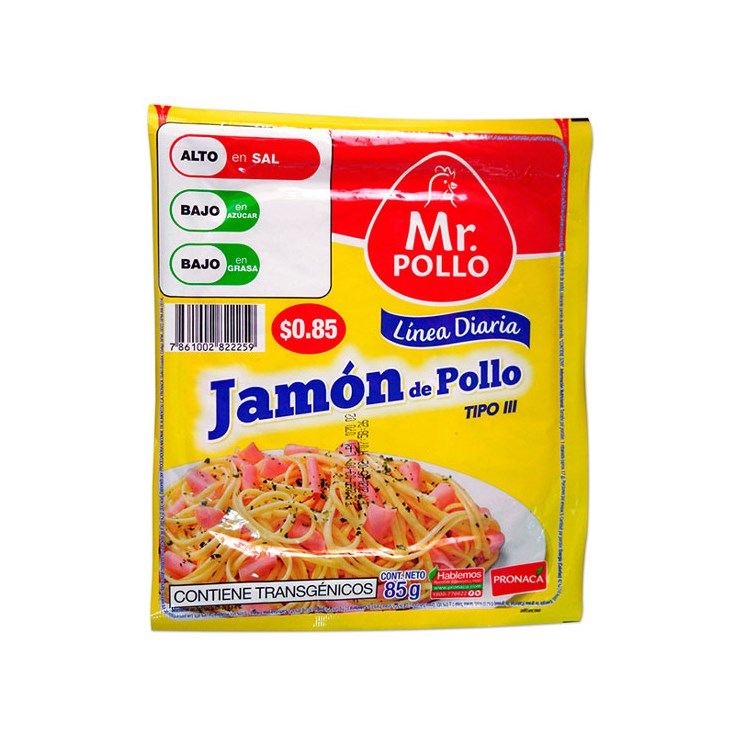 Jamón Pollo Línea Diario Mr. Pollo 85 Gr