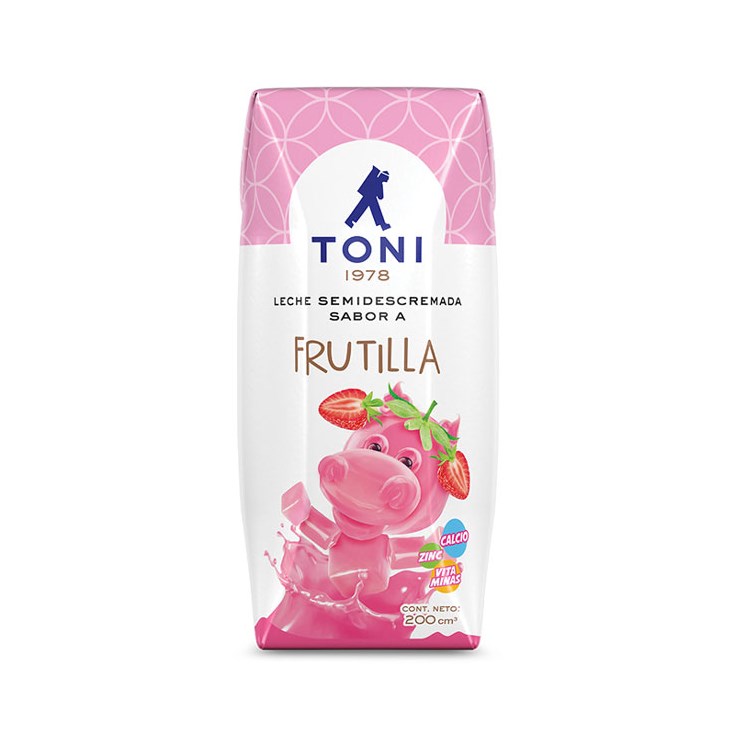 Tetrapack Leche Toni Sabor Frutilla 200 Ml.