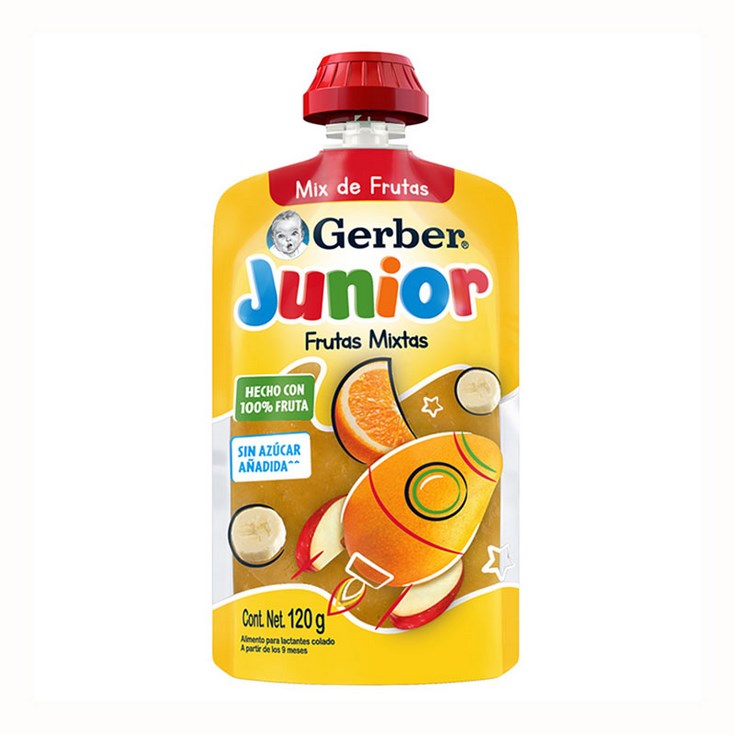 Compota Sabor Frutas Pouch Gerber 120 gr.