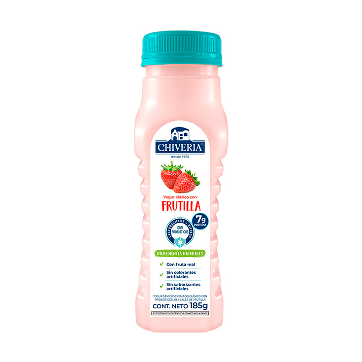 Yogurt semidescremado Frutilla Chivería 185 Ml.