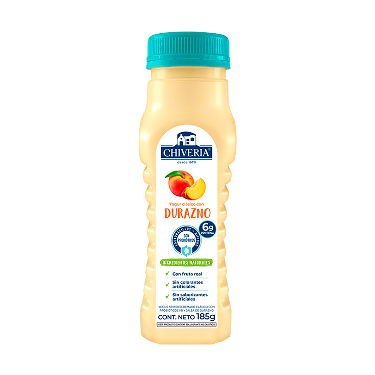 Yogurt Semidescremado Chiveria Durazno 185 Ml. 