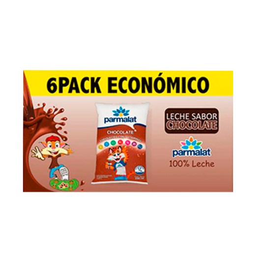Leche Parmalat Sixpack Sabor Chocolate Funda 200Ml
