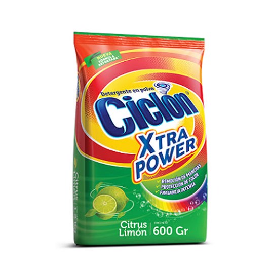 Detergente En Polvo Limón Ciclón 600 Gr