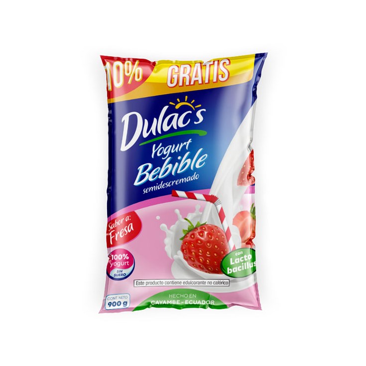 Yogurt Bebible Sabor Fresa Dulac´S Funda 900