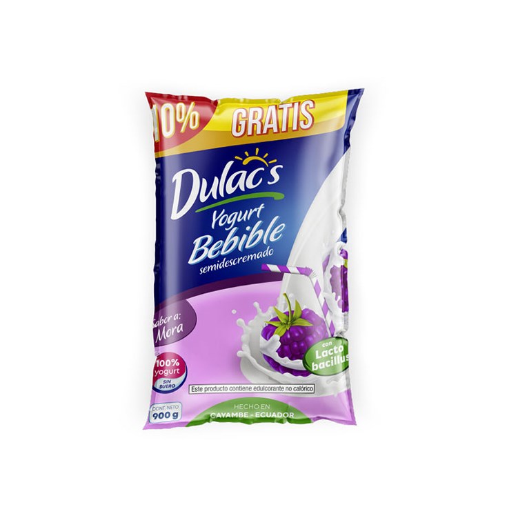 Yogurt Bebible Sabor Mora Dulac´S Funda 900 G