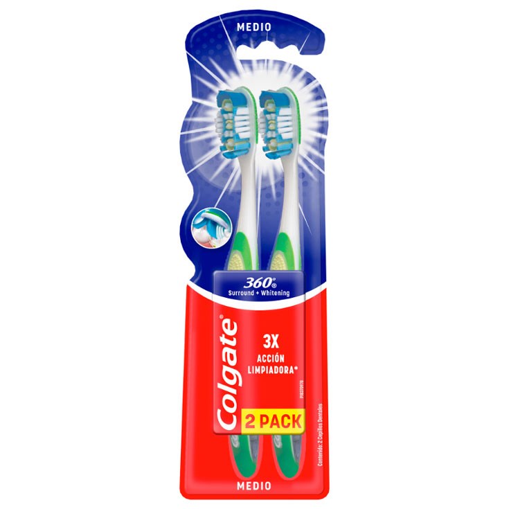 Pack X 2 Cepillo Dental Colgate 360 Surrounid