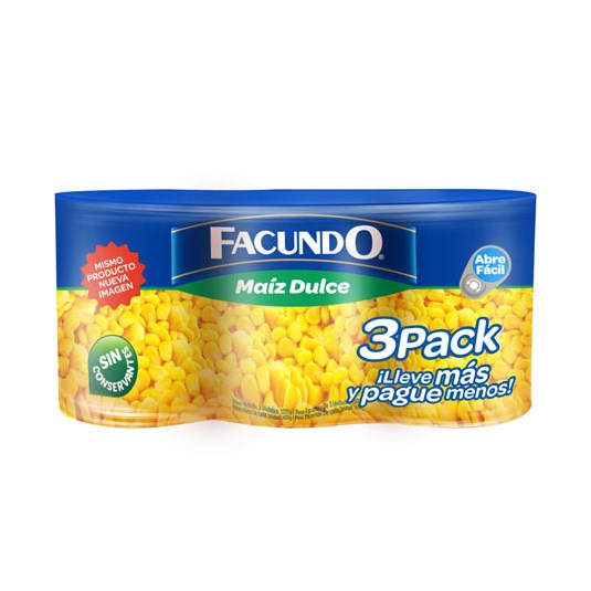 Maíz Dulce Facundo 227 Gr c/u Pack X 3