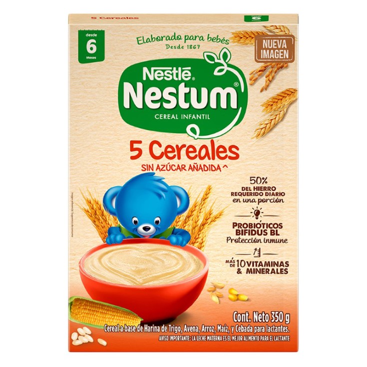 Cereal Infantil Probiotic 5 Cereales Nestum 350 Gr