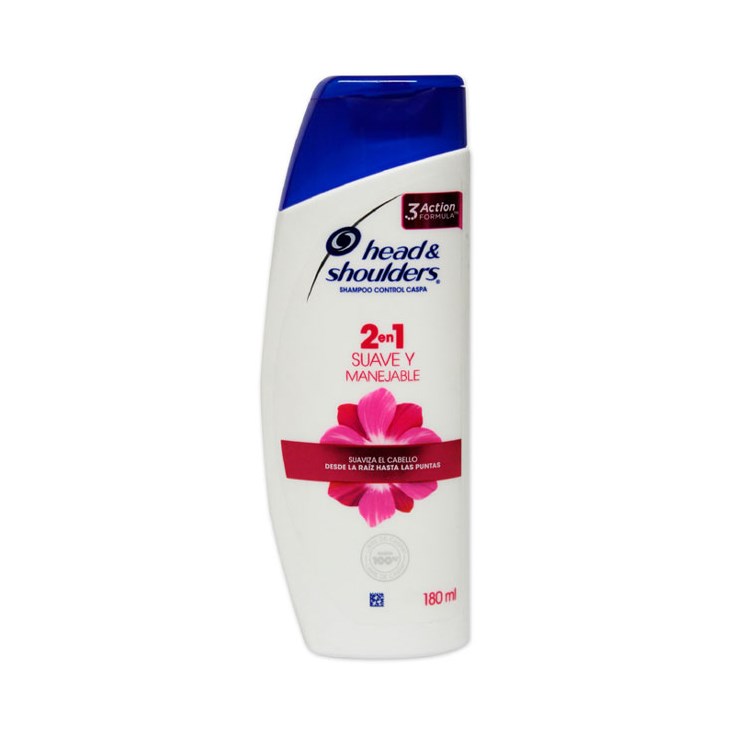 Shampoo Head & Shoulders Suave Y Manejable 2 En 1 180 Ml