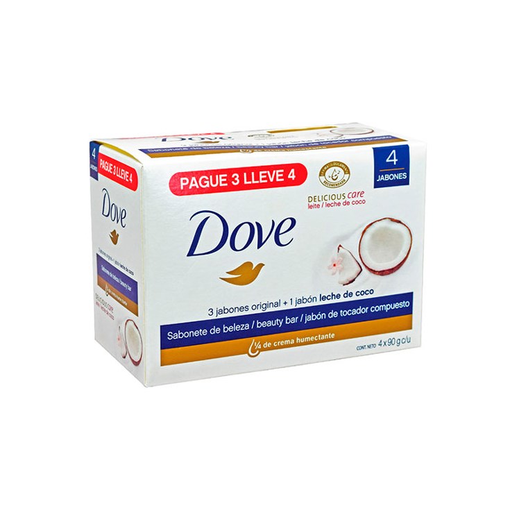 Pack X 4 Jabón Blanco Vainilla Dove 90 Gr C/U