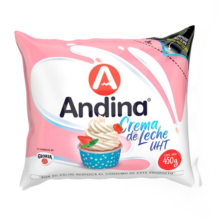 Crema de Leche Andina Uht 450 Ml