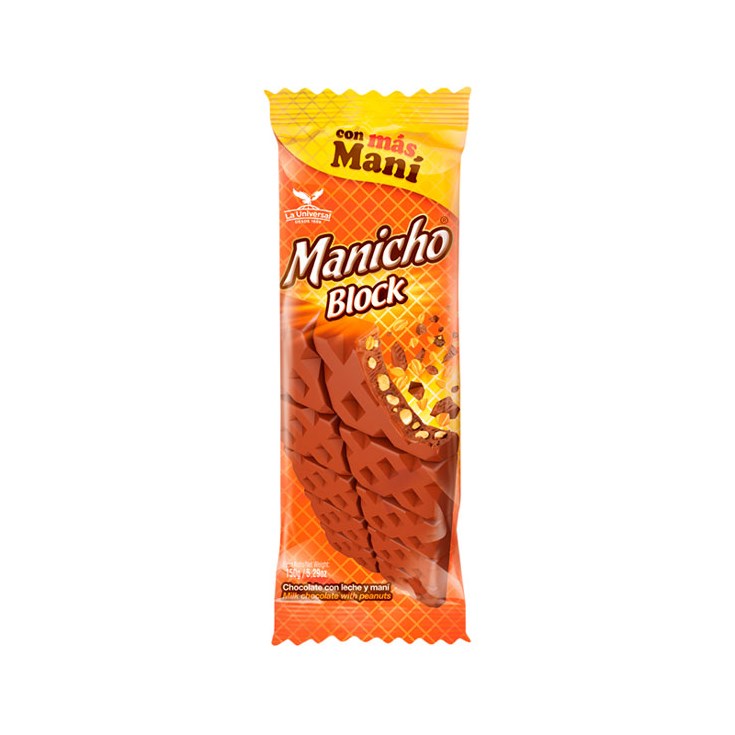 Chocolate Block Leche Y Maní Manicho 150 Gr