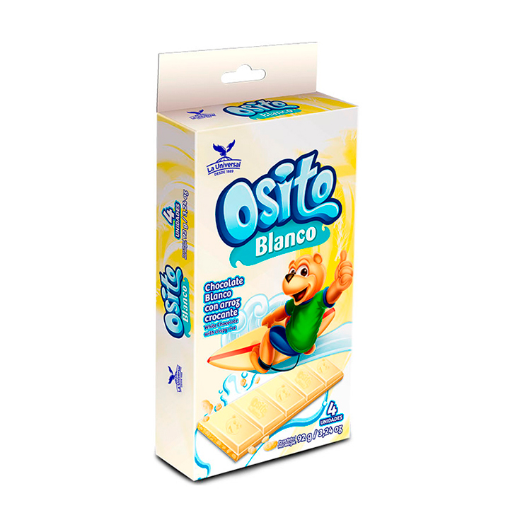Chocolate Blanco Con Arroz Crocante Osito X4 Und 92GR Chocolate Blanco Con Arroz Crocante Osito X4 Und 92GR