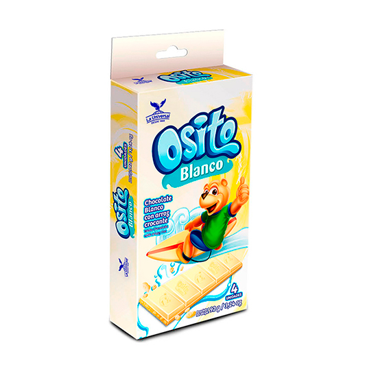 Chocolate Blanco Con Arroz Crocante Osito X4 Und 92GR