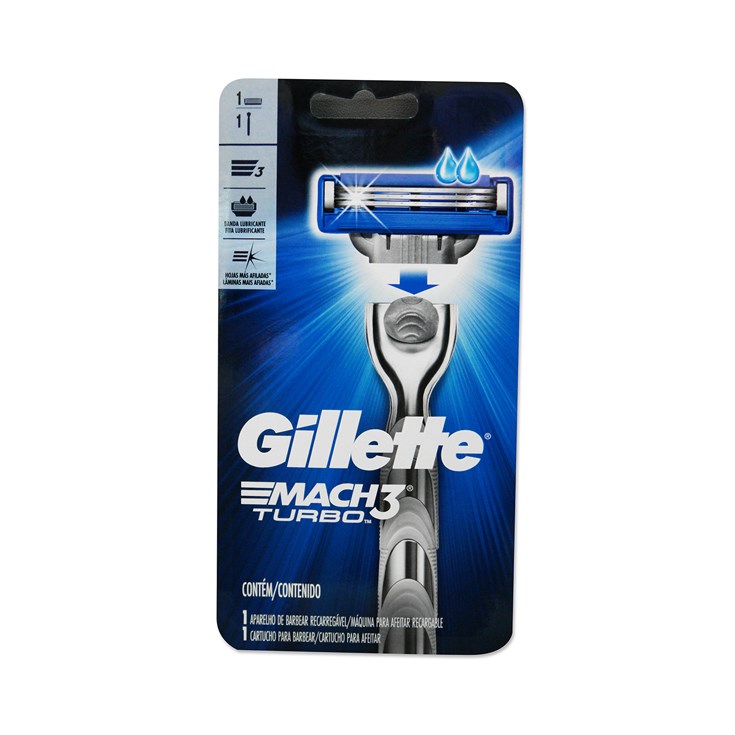 Gillette Máquina Mach 3 Turbo Razor Uni