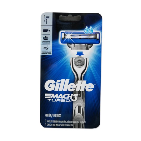 Gillette Máquina Mach 3 Turbo Razor Uni