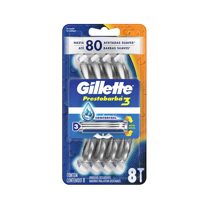 Afeitadora Gillette Desechable Prestobarba 3 Hojas Base Pack