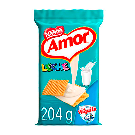 Amor galleta waffer peke leche paquete por 8 unidades