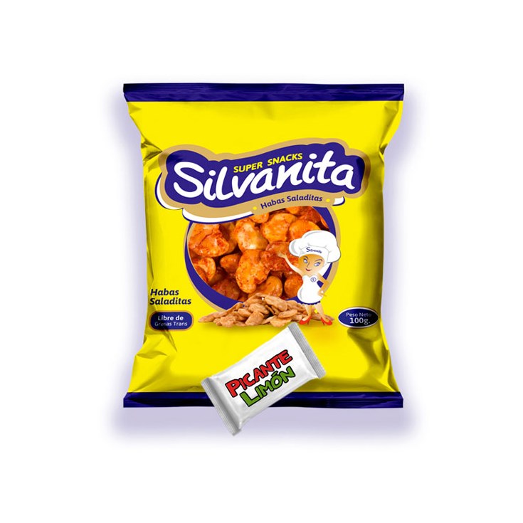 Habas Saladitas Silvaita 100 Gr Bolsita Limón