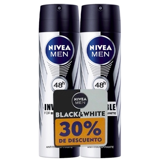 Desodorante Nívea Black And White Pack 2Do 50%