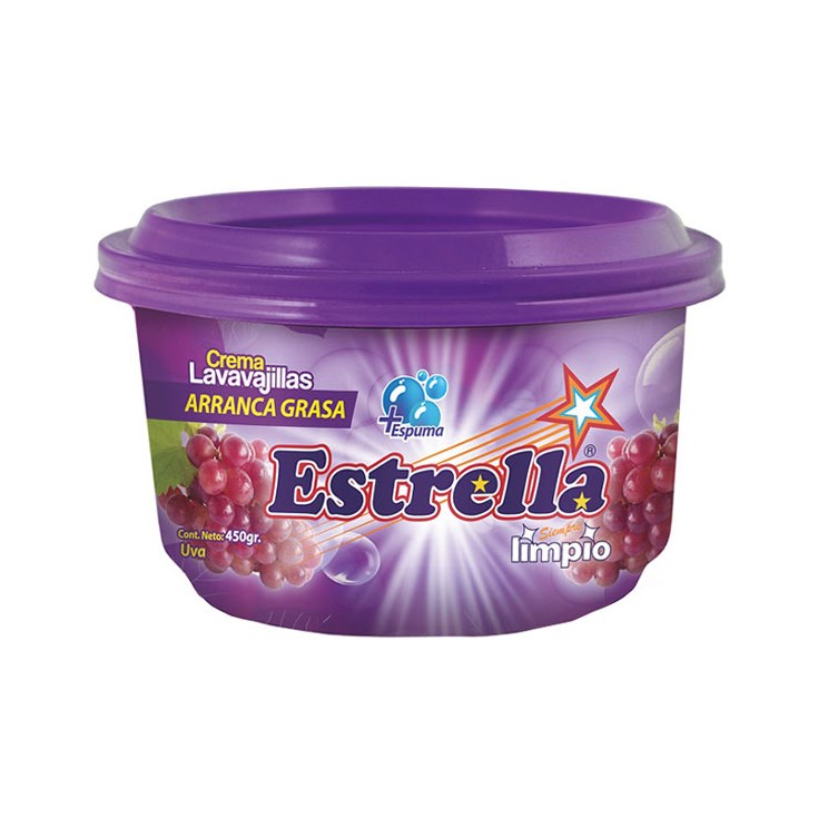 Crema Lavavajilla Uva Estrella 450 Gr