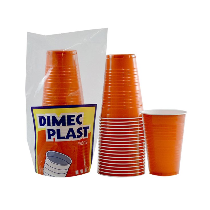 Plast Vaso 7 Oz Bicolor Rojo Dimec X 20 Un