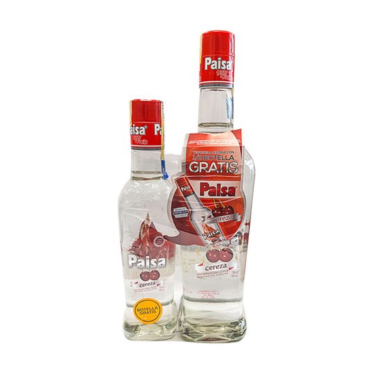 Paisa Pack Aguardiente Sabor Cereza 750 Ml