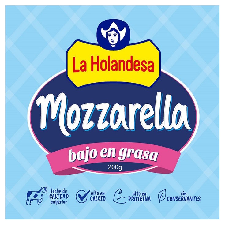 Queso Mozarella La Holandesa Bajo En Grasa 200 Gr.