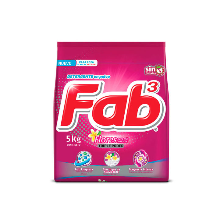 Detergente Flores Para Mis Amores Fab 3 de 5 Kg